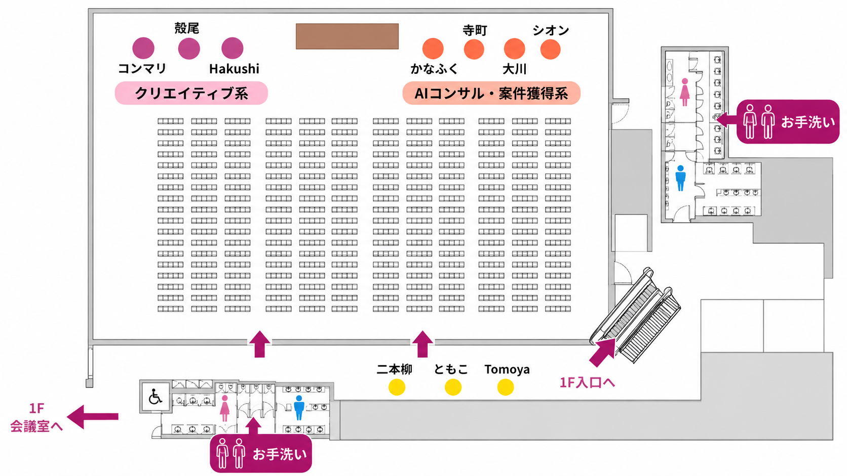 講師交流エリアの会場レイアウト図